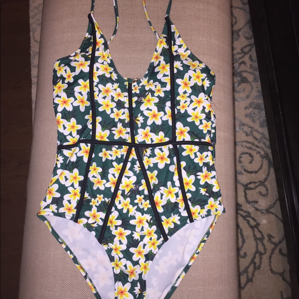 NWT Green flower one piece